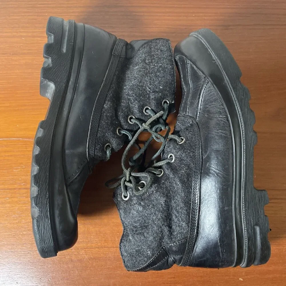 RALPH LAUREN BOOTS RARE $795 Duck Style LEATHER ITALY Men’s 8 D Black